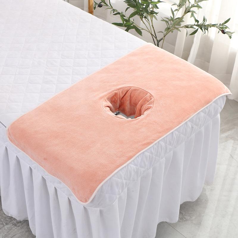 Beauty Salon Face-Down Massage Bed Pad - Thick, Absorbent, Lint-Free Large Towel with Face Hole