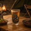 Outdoor Camping Drinkware Fishing Pint Glass Cup, Realistic Jumping Fish Pattern Design, Thickened Mountain Scenery Cups Creative Cup for And