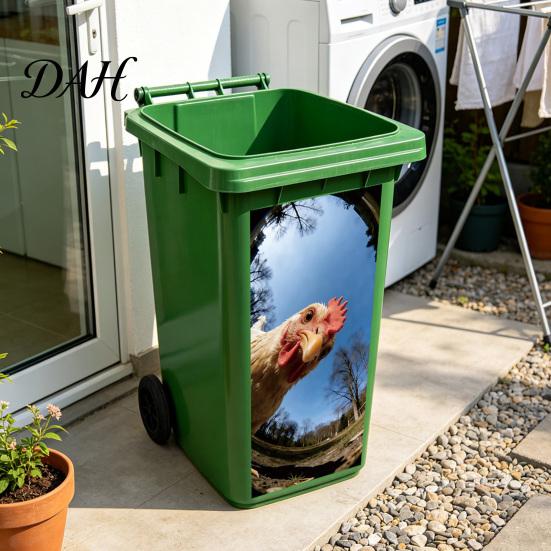 Easy Application Decals Fun Animal Trash Can Stickers, Self?Adhesive Bin for Outdoor Creative Covers Garbage Can, Mailbox Storage Box Yard