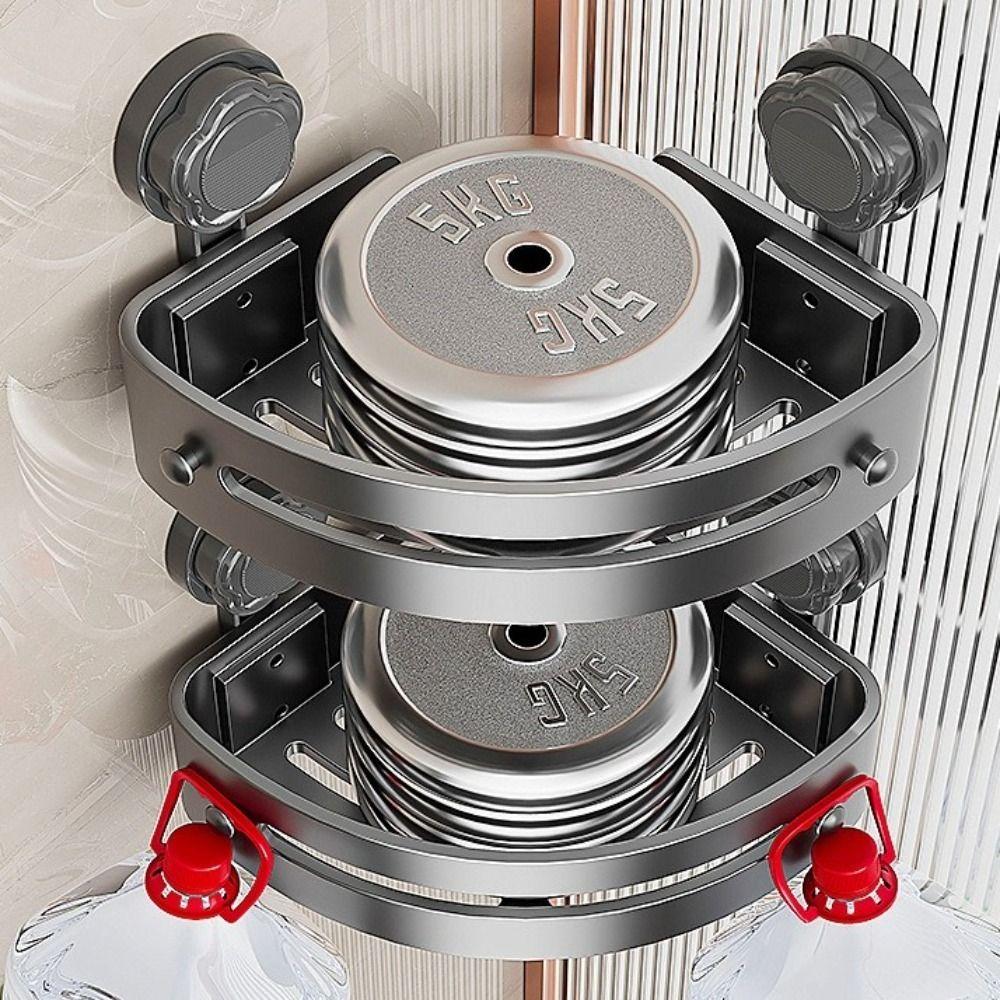 Suction Cup Storage Organizer Wall Mounted Wall Corner Shelf Corner Shelf Organizer  Toilet Area