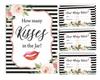 Inkdotpot 1 Sign + 30 Cards How Many Kisses in The Jar White Floral Eiffel Tower Bridal Shower Game