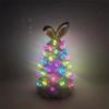 Easter Decoration White Pottery Rabbit Figurines Led Glowing Animal Ornament Rabbit Tree Crafts for Easter Party Decor