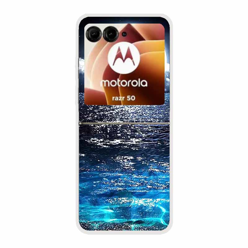 For Motorola Razr 50 Ultra Case Plastic Hard Painted Cartoon Transparent Back Cover Case for Motorola Razr 50 5G Hard PC Case 50