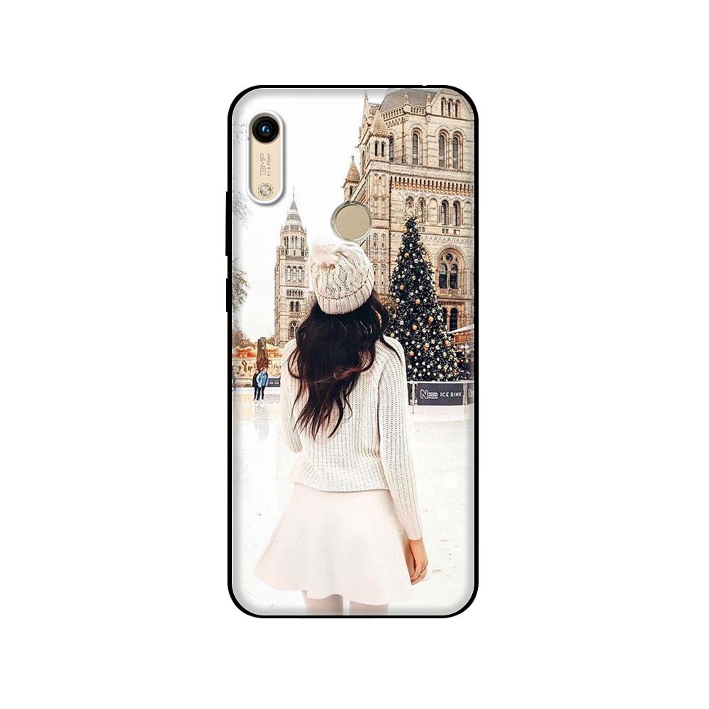 

Черный чехол из ТПУ для Honor 8a Prime 8s 9 10X Lite 9A 9C 9X Premium Pro 9S чехол зима новый год рождество honor 9X