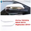 Para Toyota RAV4 RAV 4 2014 - 2018 Tampa da Moldura da Faixa do Espelho Retrovisor Lateral Traseiro do Carro Capa de Acabamento Acessórios de Aço Inoxidável Kit Exterior