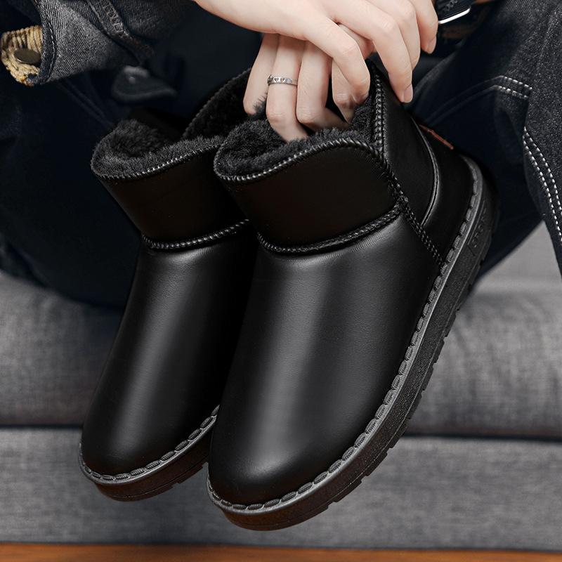 Snow boots big new winter thick-soled piled thickened warm cotton shoes waterproof sports and leisure cotton boots