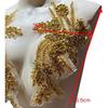 1 Pair of Handmade Rhinestone Appliques, 26.5 * 18cm Gold Applique for Dress Wedding Apparel Accessories Patches(Gold)