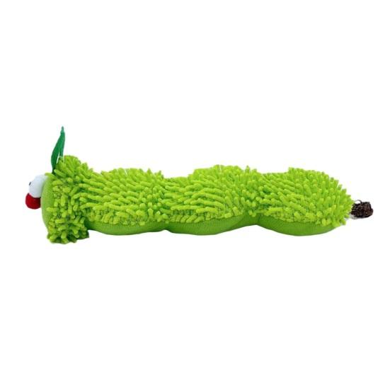 

Interactive Cat Toy Plush Green Caterpillar with Catnip Improve Bond Protect Furniture Bite-Resistant Interactive Play Toy Pet Supplies зелений