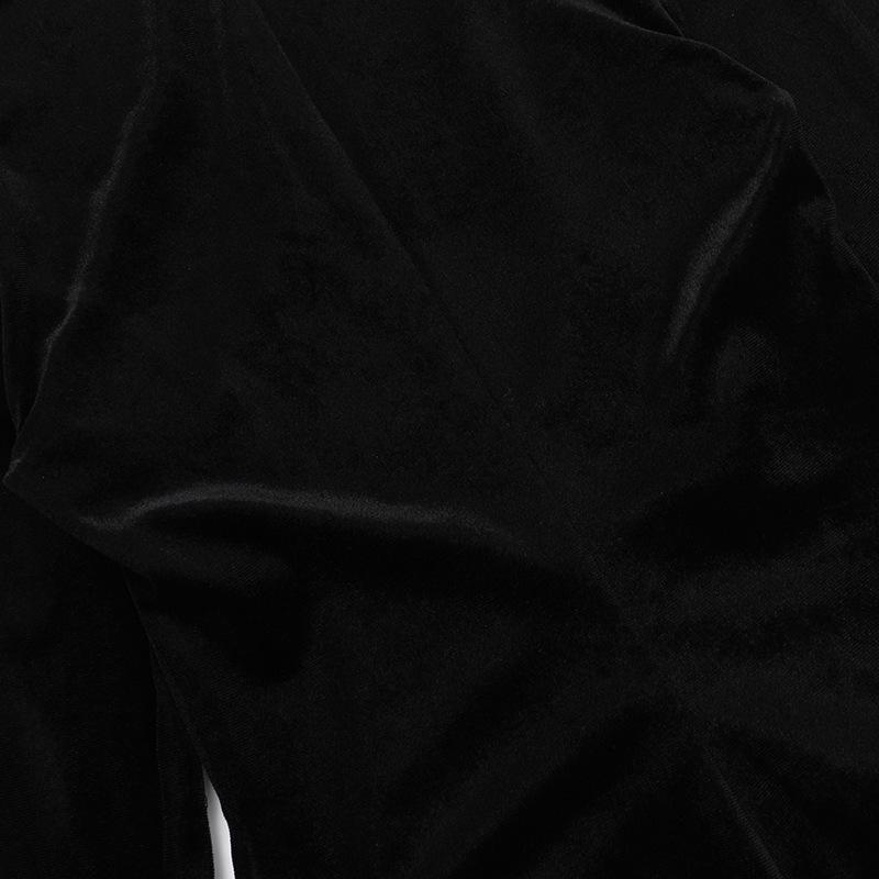 AltGoth Gothic Dark Halloween Velvet Dress Women Vintage Fairy Grunge Lace Patchwork Flare Sleeve High Waist Evening Party Dress