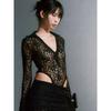 Charming Perspective Jumpsuit Stretch Silm Long Sleeves Lace