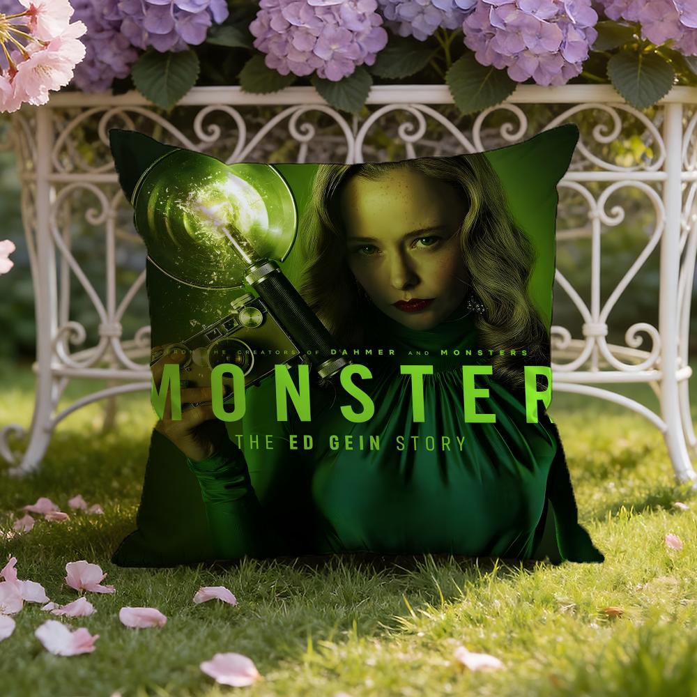 Movie M-Monster The E-Ed Gein Story Cushion Cover Home & Car Dual-Scene Pillow Cover: Reversible for Premium Comfort