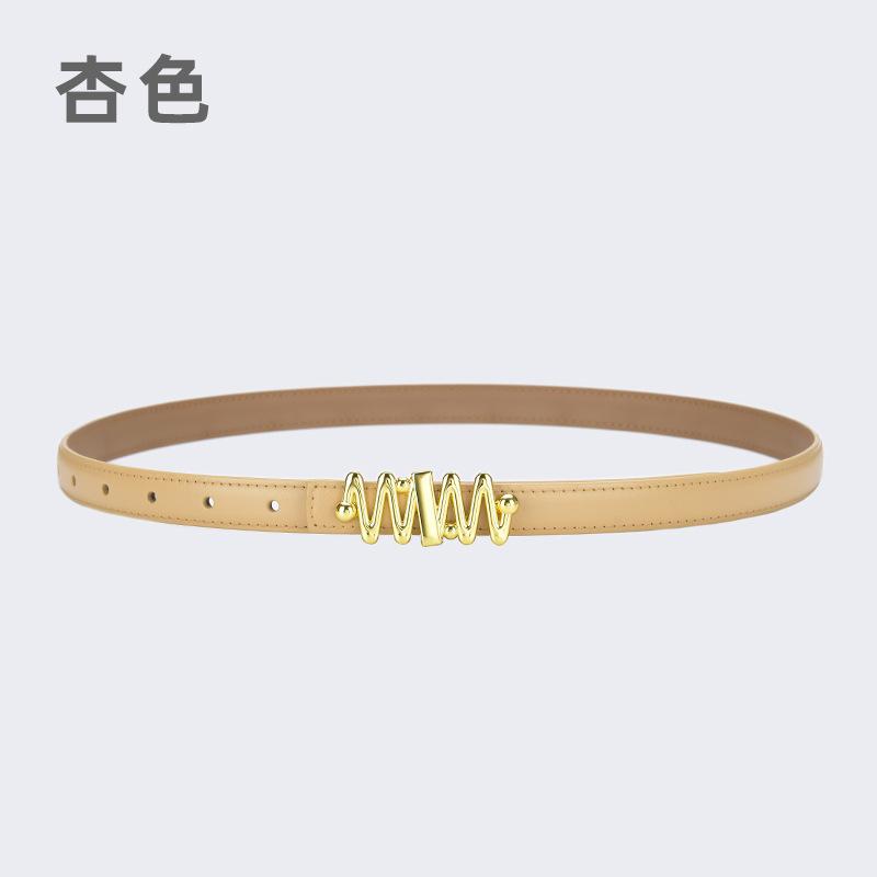 Belt Women'S Jeans Leather Simple Style Decoration Black Casual Thin Belt Tide