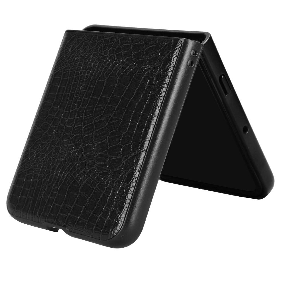 For Motorola Razr 60 Ultra 5G Case Crocodile Texture Leather Coated Hard PC Phone Cover