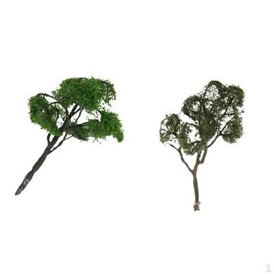 2Pcs Mini Metal Wire Elm Model Painted 1/75 Building