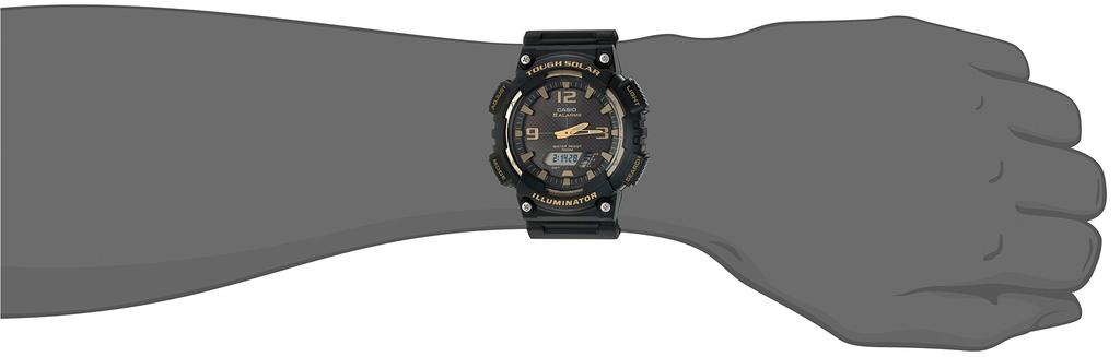 Casio Quartz Stainless Steel and Resin Black Men's 'Tough Solar' Watch, (Model AQ-S810W-1A3VCF)