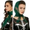 80cm Glitter Rhinestone Square Scarf, Sparkly Mesh Head Wrap for Women