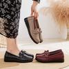 Fashion Mom Shoes Pu Leather Soft Sole Flats Sole In The Elderly Women's Pumps Large Size 42 Middle-aged Elderly Work Shoes Loafers