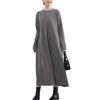 MaadeaNoeTe Long Sleeve Dress with and Round Elegant and Relaxed and Retro Perfect for Going Everyday and and Women's Pockets, A-Line, Neck.