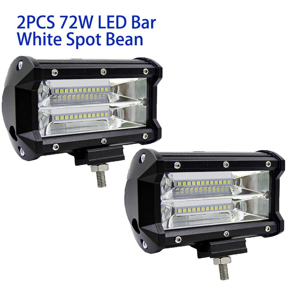 5'' LED Light Bar Spotlights 12V 24V 72W 5 Inch LED Work Light For Off Road Use ATV 4X4 UTV Boat Auto Truck Car LED Fog Lights