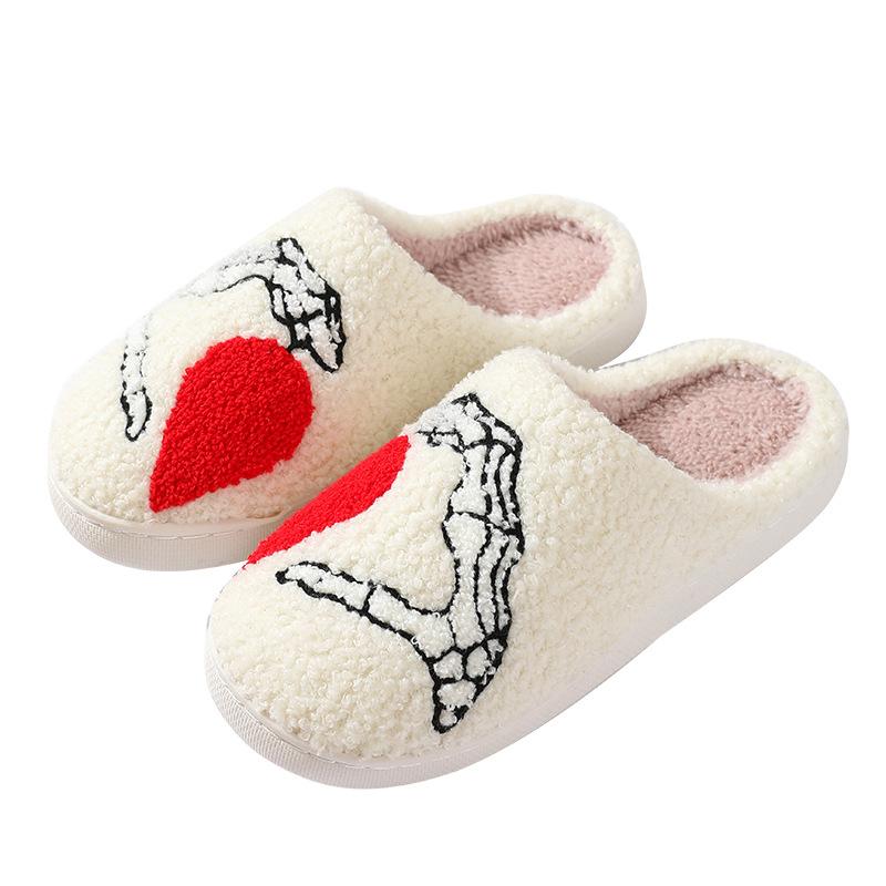 Fashion Winter Fashion Women Keep Warm Short Plush Slip On Platform House Slippes Men Couples Halloween Plus Size Cotton Shoes 2025