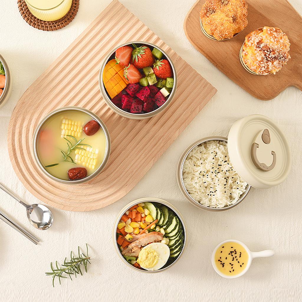 Stackable Bento Lunch Box Set Adult Bento Box for Hot Meals Stainless Steel Insulated Lunch Box Set with Bag