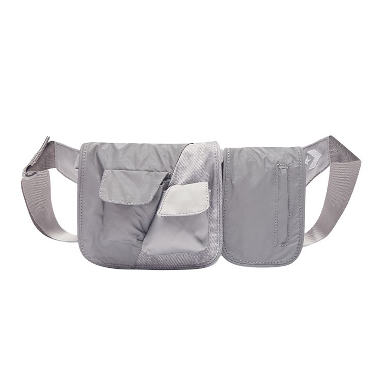 Converse X FCW Adjustable Zipper Closure Nylon Crossbody Waist Bag Unisex bags Gray 10020821-A01 Gray