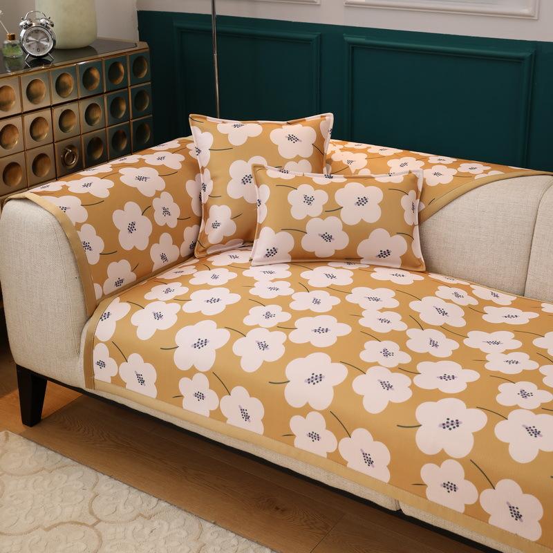 New Summer Sofa Cushion Summer Ice Silk Mat Seat Cushion All Seasons Non-Slip Leather Sofa Cover Cover Cloth Towel