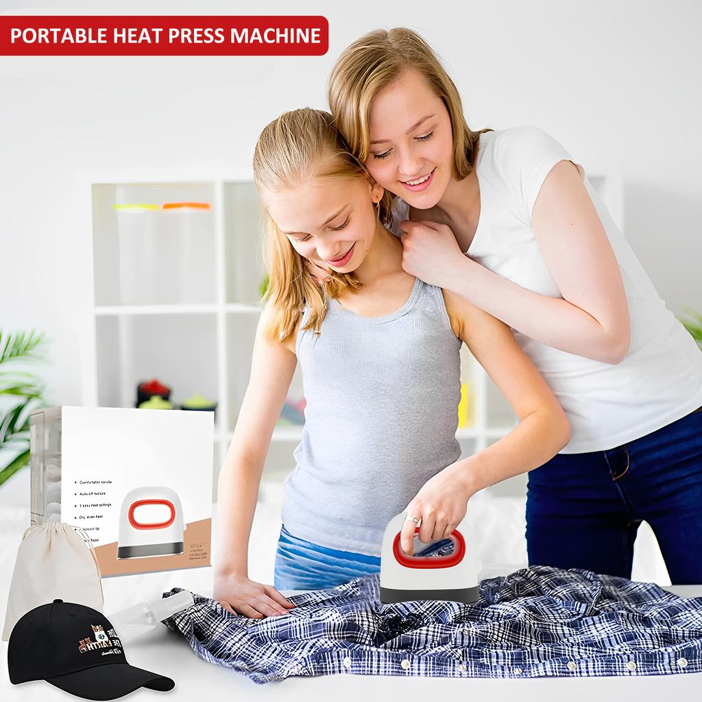 Mini Heat Press Machine 3 Heating Mode Small Heat Transfer Machine Portable Iron Press Machine Auto Off T Shirt Printing Machine