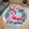 1pc Flamingo Flowers Round Chair Mat Area Rug - Non-Slip, Floor Mat for Office, Bedroom, and Indoor Decor C1125258