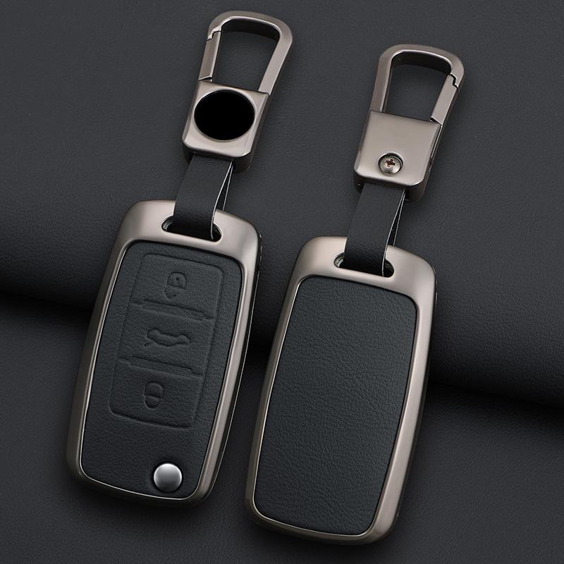 Modelegerat bilnyckelfodral till VW Volkswagen Polo Tiguan Passat B5 B6 B7 Golf 4 5 6 MK6 Jetta Lavida Skoda Octavia Seat