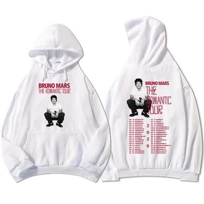 Die Romantische Tour 2026 Hoodies Bruno Mars Sänger Grafik-Sweatshirts Unisex Streetwear Langarm Lässige Kapuzenpullover Herren Partner-Partnerlook