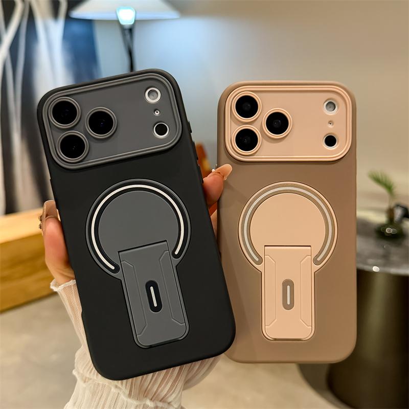 Magsafe Klapphalter Handyhülle Für iPhone 17 16 ProMax 16 15 14 Plus 13 12 11 Hautgefühl TPU Stoßfest Magnetische Abdeckung