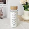 1/2PCS Large Capacity Glass Water Bottle with Time Scale Portable Transparent Cup for Milk Juice Tea Simple Design