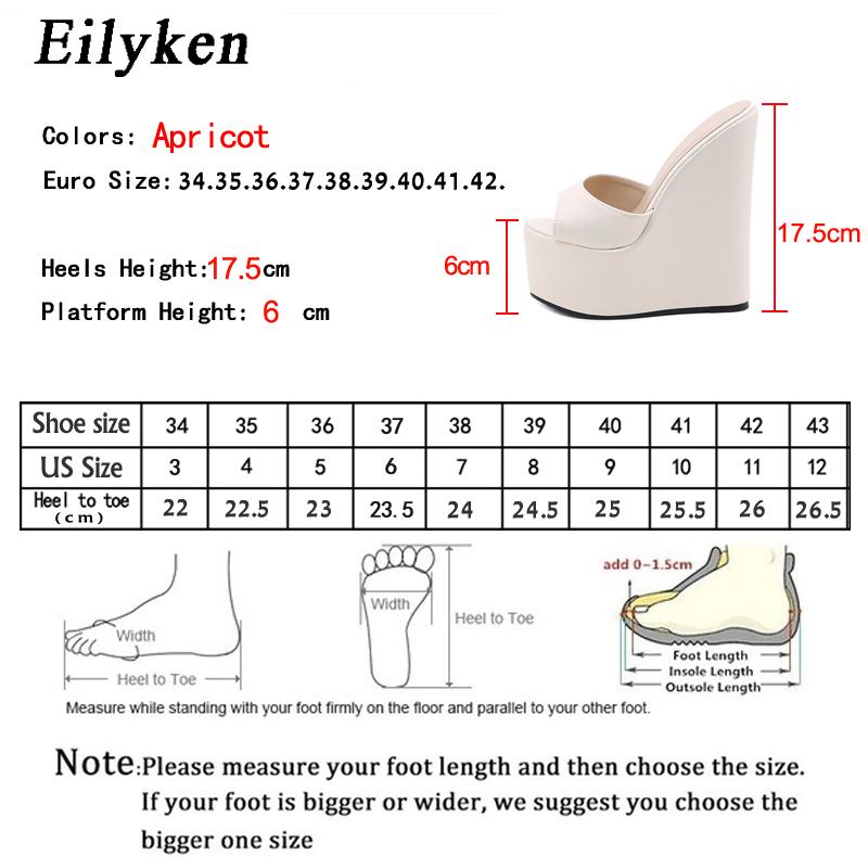 Fashion Eilyken 2025 New Peep Toe Platform Wedges Slippers Summer Woman Sexy Super High Mules Sandal Concise Shoes 35-42