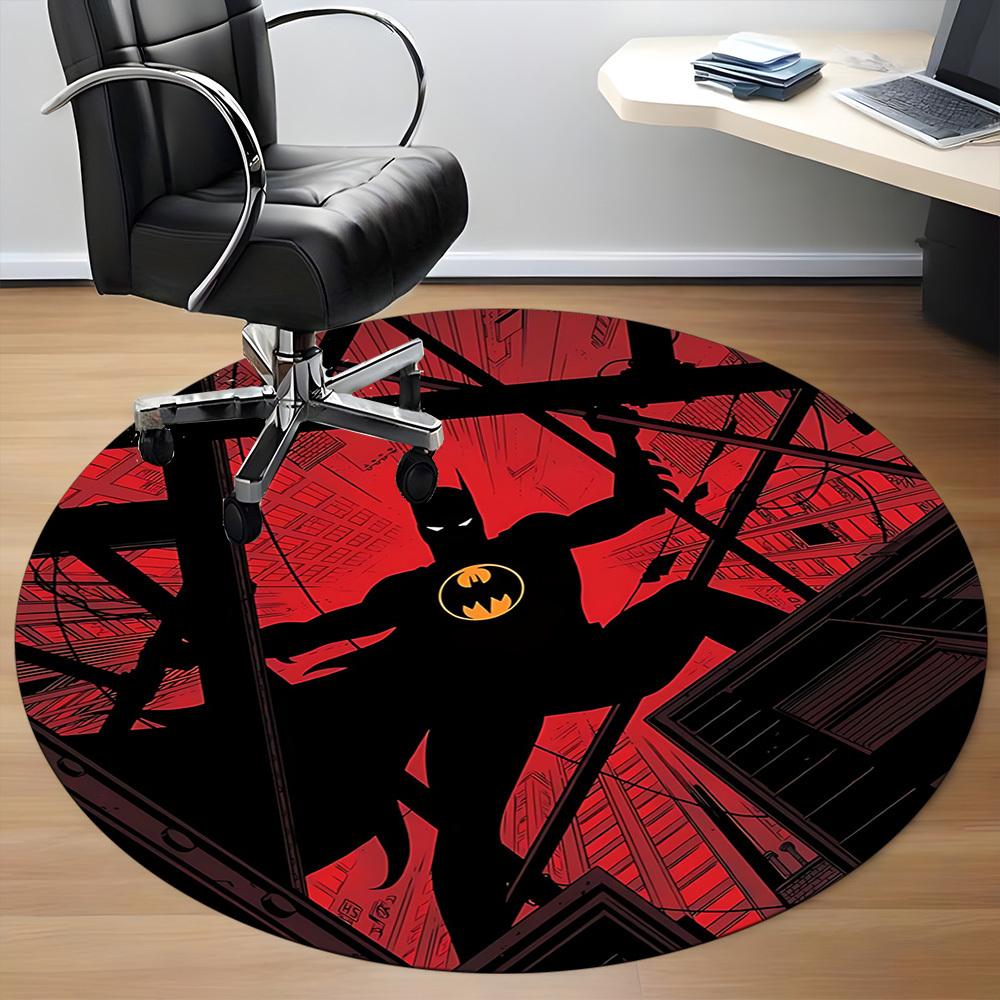 1pc Batman Gotham Office Round Area Rug, Under Office Chairs Bedroom Living Room Home Decor, Room Deco, Available In Various Sizes