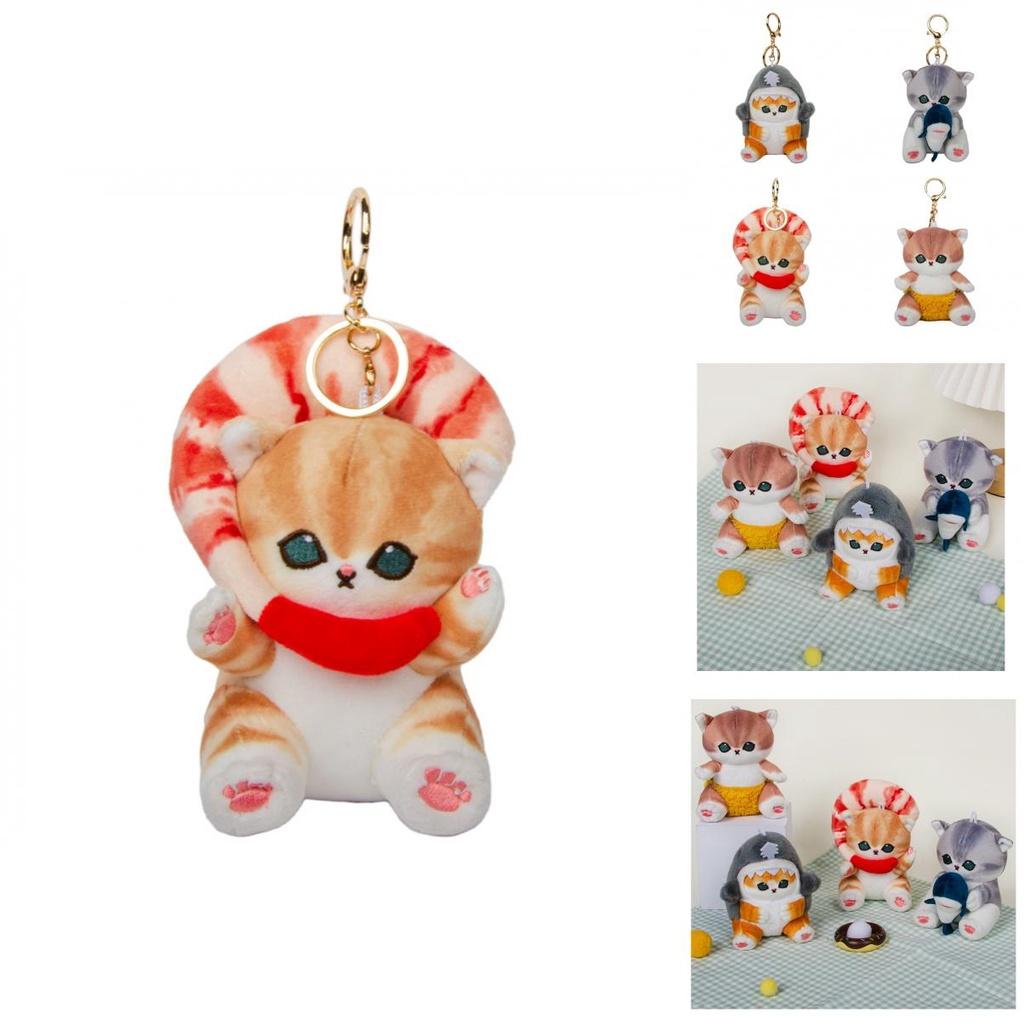 Mofusand Shark Cat Shrimp Plush Toy Pendant Japanese Cartoon Doll Bag Decoration Gift