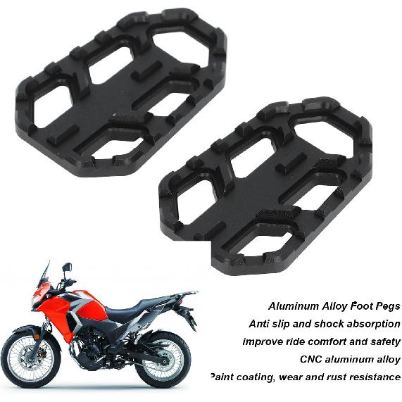 Motorcycle Foot Pegs for X300 650 1000, 1 Pair CNC Motorbike Footrest, Sharp Teeth, Anti Slip Shock Absorption, Come with Installation Accessories