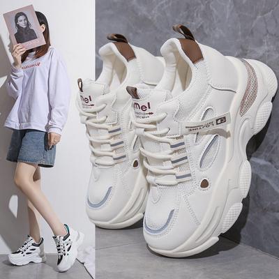 Inner Height Increase Dad Shoes Women's 2025 New Versatile Small Man Thick Sole Comfortable Breathable Casual Sports Little White Shoes