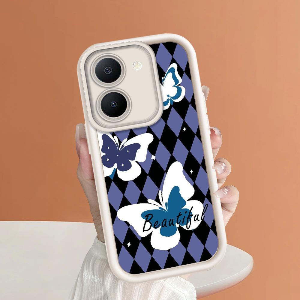 Soft Silicone Square Ladders Cartoon Pattern Full Cover Camera Protection Shockproof Case for iPhone Infinix Tecno Vivo