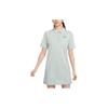 Embroidered Logo Knit Polo Casual College Style Short Sleeve Dress Women Dresses Limestone HJ3949041