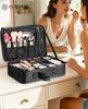 Luxspire Makeup Cosmetic Makeup Brush EVA Makeup Cosmetic Makeup with Shoulder Professional Divided Adjustable Functional Large Shock Cosmetic Storage