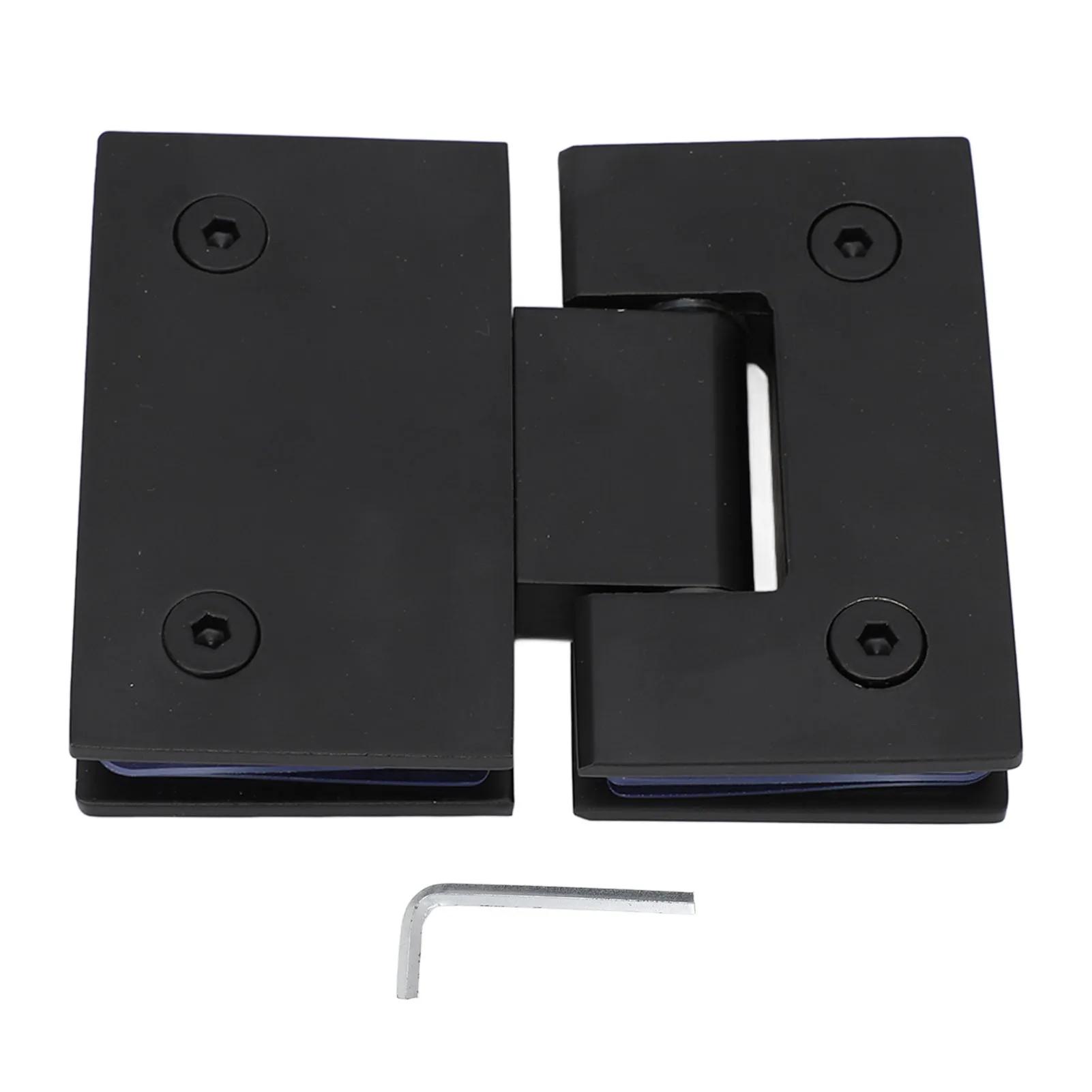 

180 Degree Stainless Steel Heavy Duty Glass Door Hinges Glass Shower Door Hinges for 5/16-1/2in 8mm-12mm Thick Frameless Doors чорний