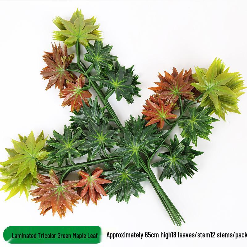 Artificial Red Maple Leaf Branch for Decoration and Landscaping
