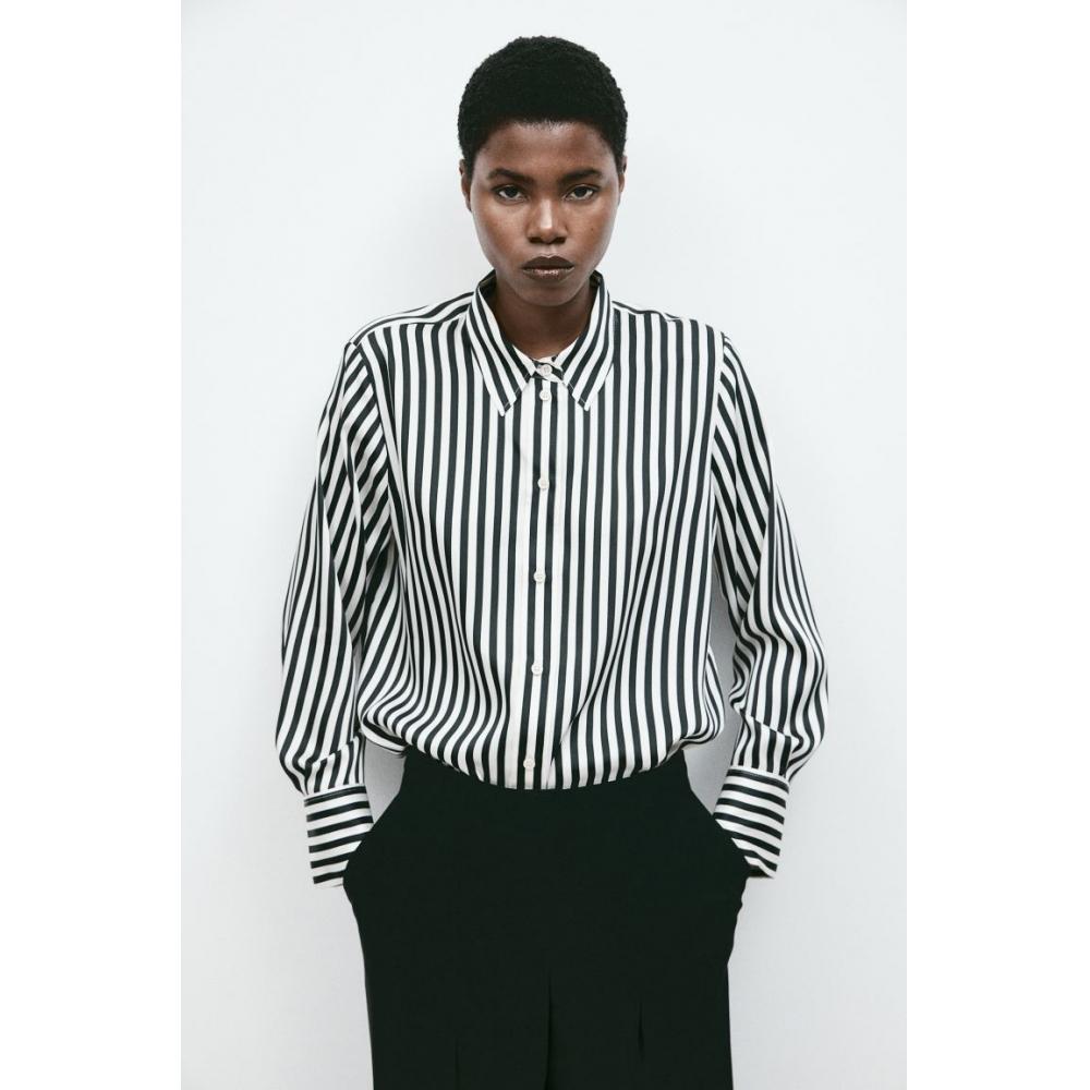 

Рубашка HM белая черная полоска