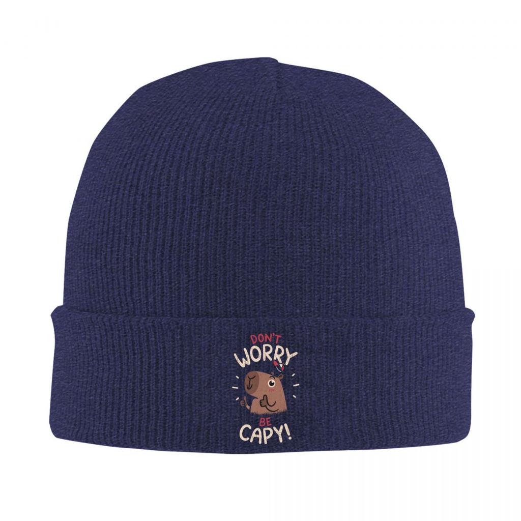 Cute Capybara Be Cappy Warm Knitted Cap Winter Knit Bonnet Hat Skullies Beanies Hip Hop Caps for Unisex