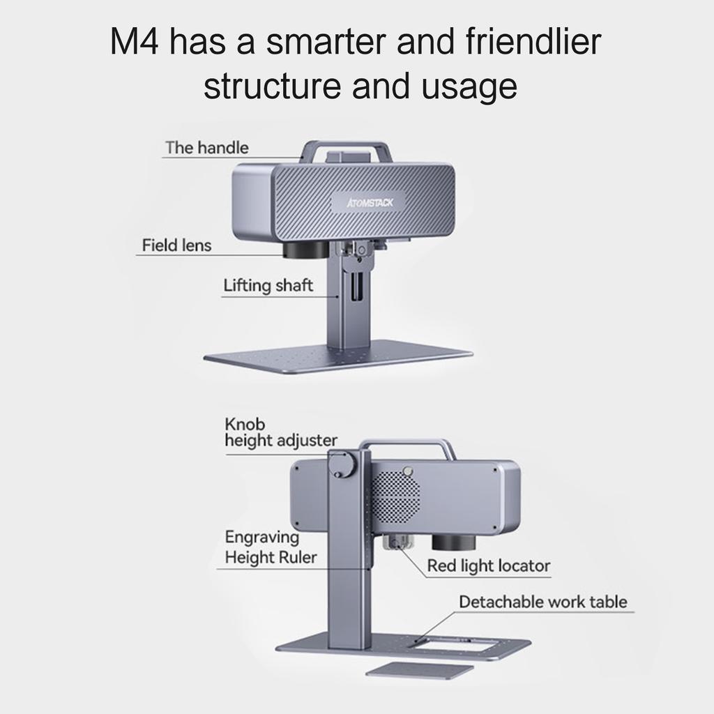 ATOMSTACK M4 Laser Engraver Marking Machine 2W Laser Power Industrial Desktop Handheld 2 IN 1 Engraver 70x70mm