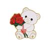 Zinc Alloy Brooch Pin, Enamel Paint Corrosion-Resistant Lapel Pin, Flower Bear Style Metal Badge with Stable Back-Buckle Pin for Clothes Hats