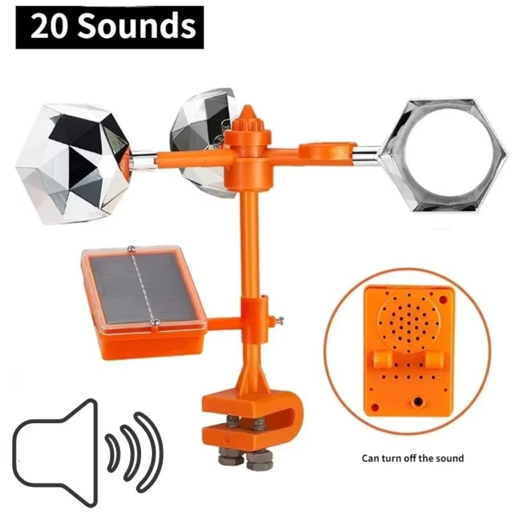 Solar Wind Powered Automatic Bird Repeller 360° Rotation Outdoor Garden Farm Yard Deterrent with Reflective Sound Scare Features