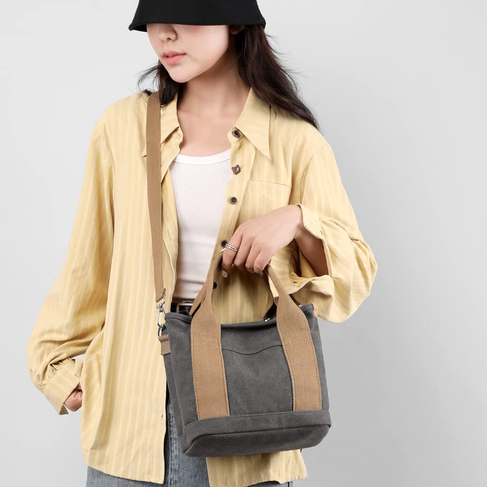 Tote bag for shoulder for [manukori] women, small, canvas, divider, handbag, bag, stylish, cute, lightweight, travel, commuting, self-supporting