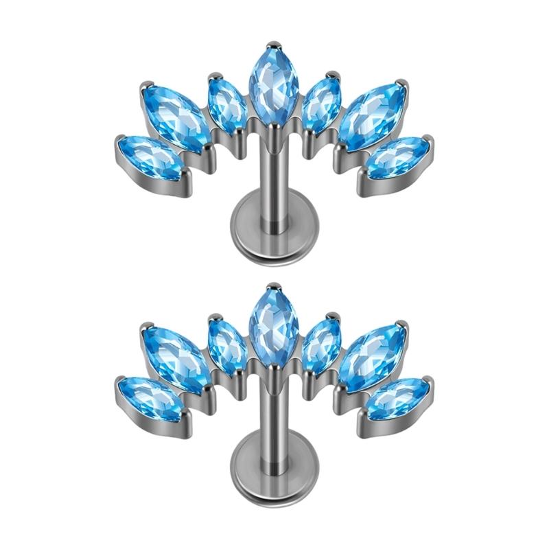 

Modern Curved T Bar Threaded Ear Studs For Cartilage Piercing Sturdy Alloy Body Jewelry